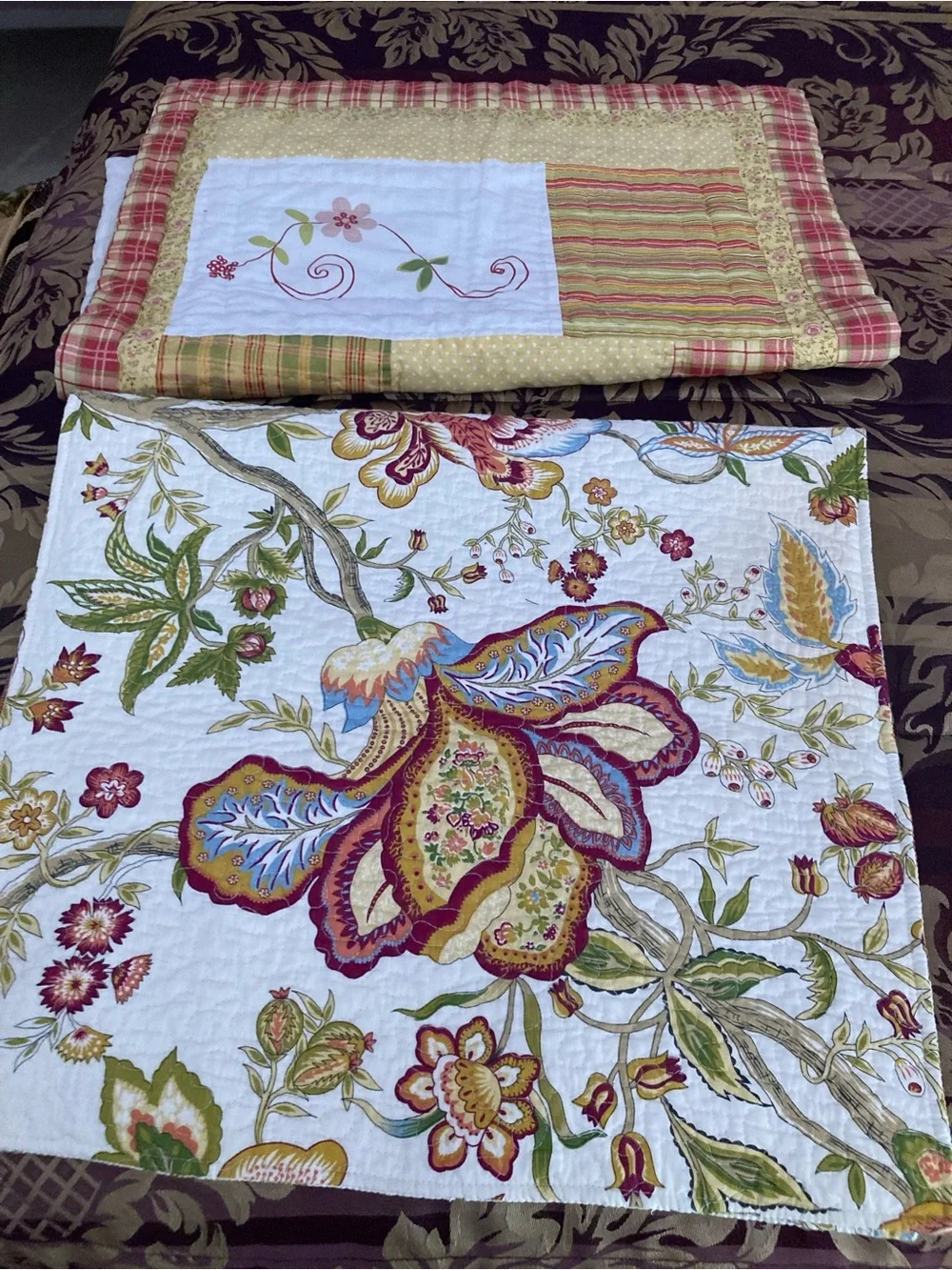 Floral Decorative Throw Pillow Cover - Multi Color Bundle of 2